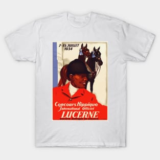 1934 International Horse Show, Lucerne Switzerland - Poster Art T-Shirt